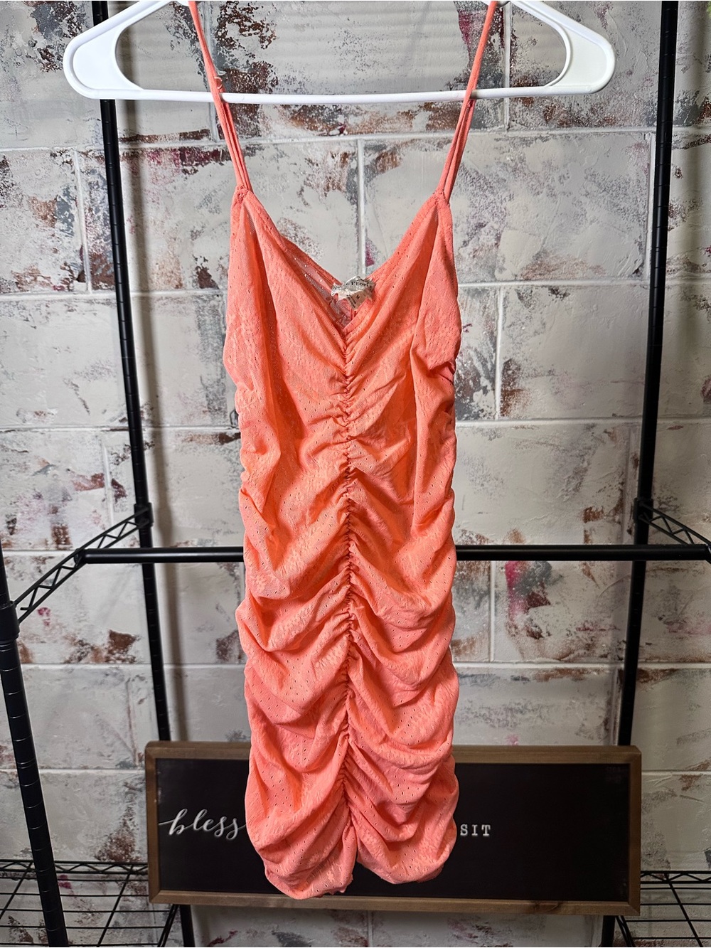 Intimately Free People Coral Ruched intimate wear with Spaghetti Straps